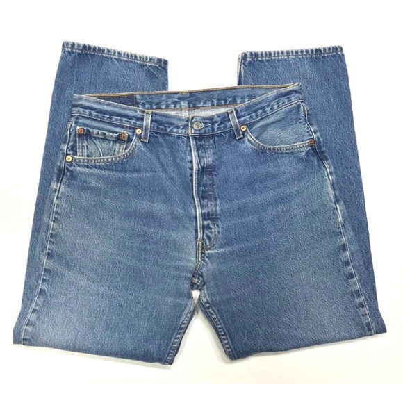 SOLD Levi's 501 Red Tab Button Fly Blue Jeans - Picture 3 of 8